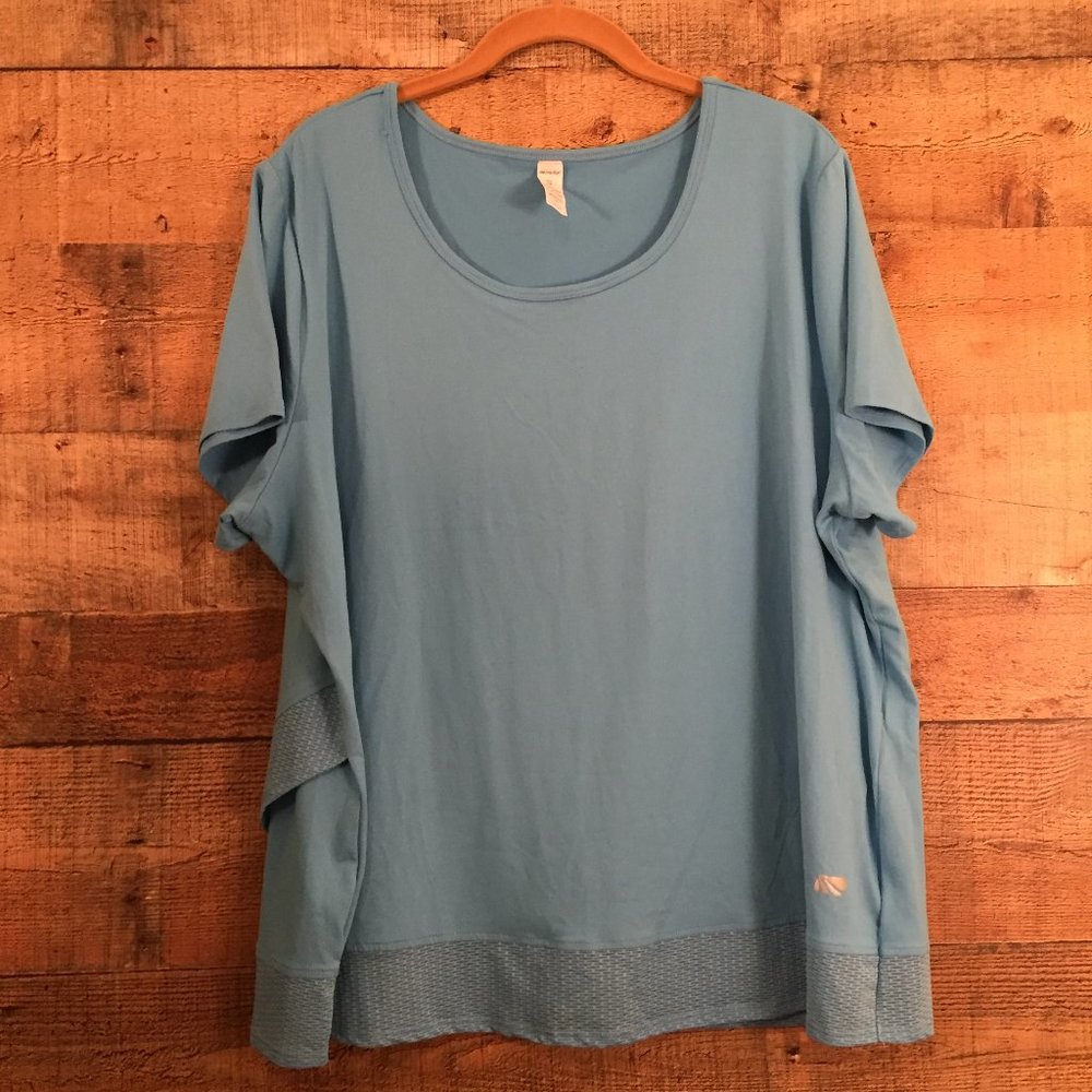 Marika Tek S/S Performance Tee Sz 1X Lt Blue